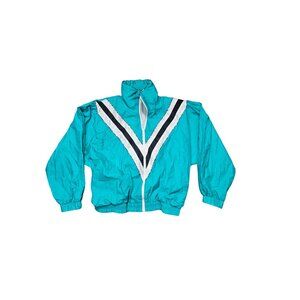 Vintage Lily's Women's Turquoise Windbreaker - Size M